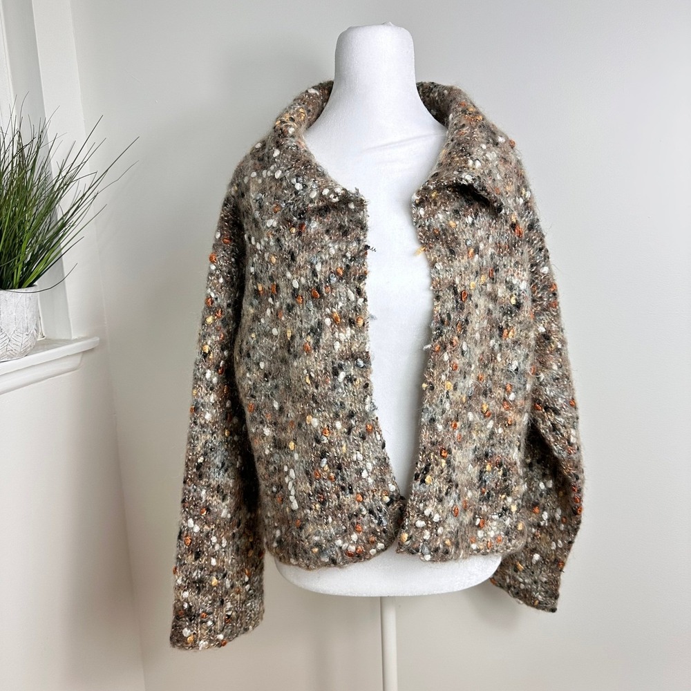 Handmade Chunky Boucle Knit Sweater Jacket Textured Cabincore Domestic Ranch‎